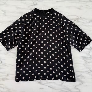 3.1 Phillip Lim Black Polka Dot Short Sleeve Blouse, Size 4